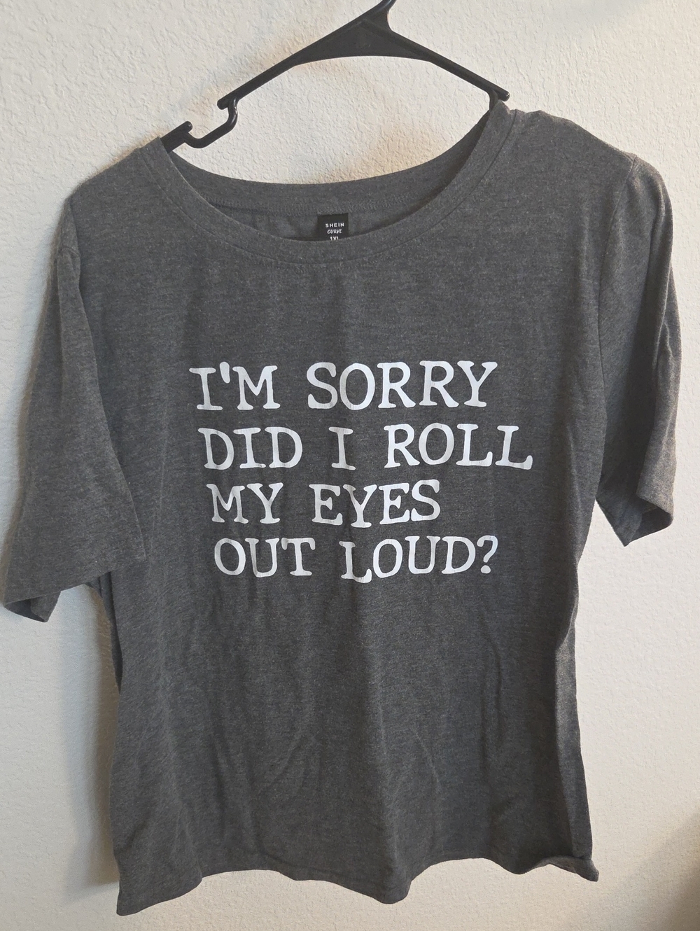 Gray Graphic Tee "I'M SORRY DID I ROLL MY EYES OUT LOUD?"